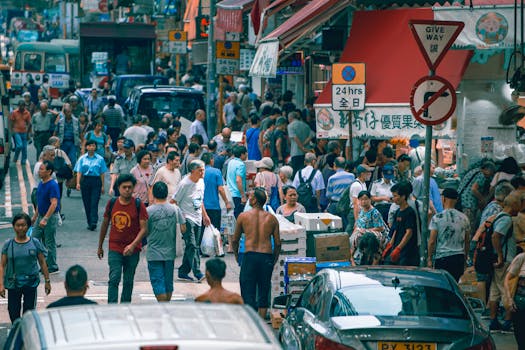 bustling community market