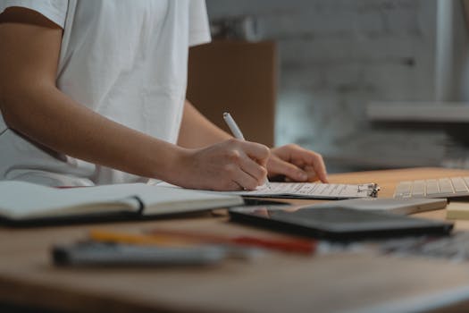 a checklist on a desk