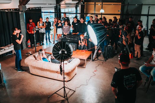 a group of people networking at an event