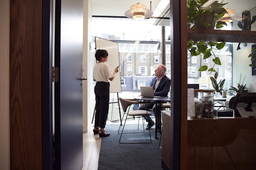 Image of a person brainstorming ideas on a whiteboard