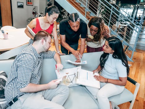 marketing team analyzing data