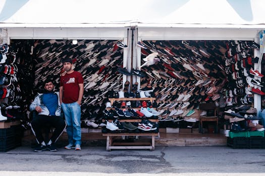 shoes displayed in a store